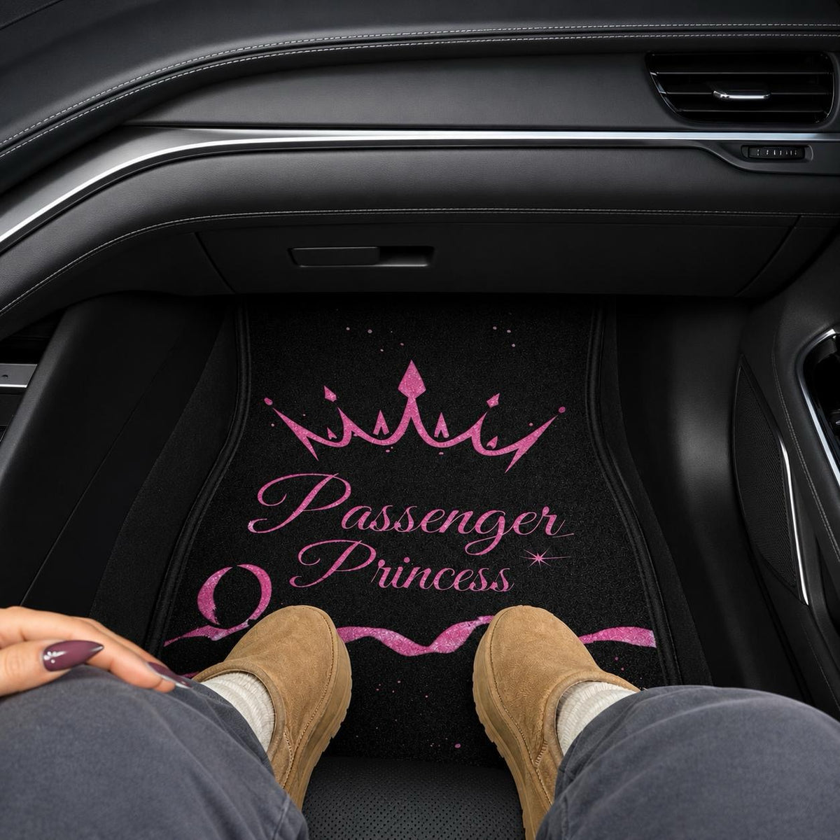 Passenger Princess Car Floor Mat & Sticker Bundle