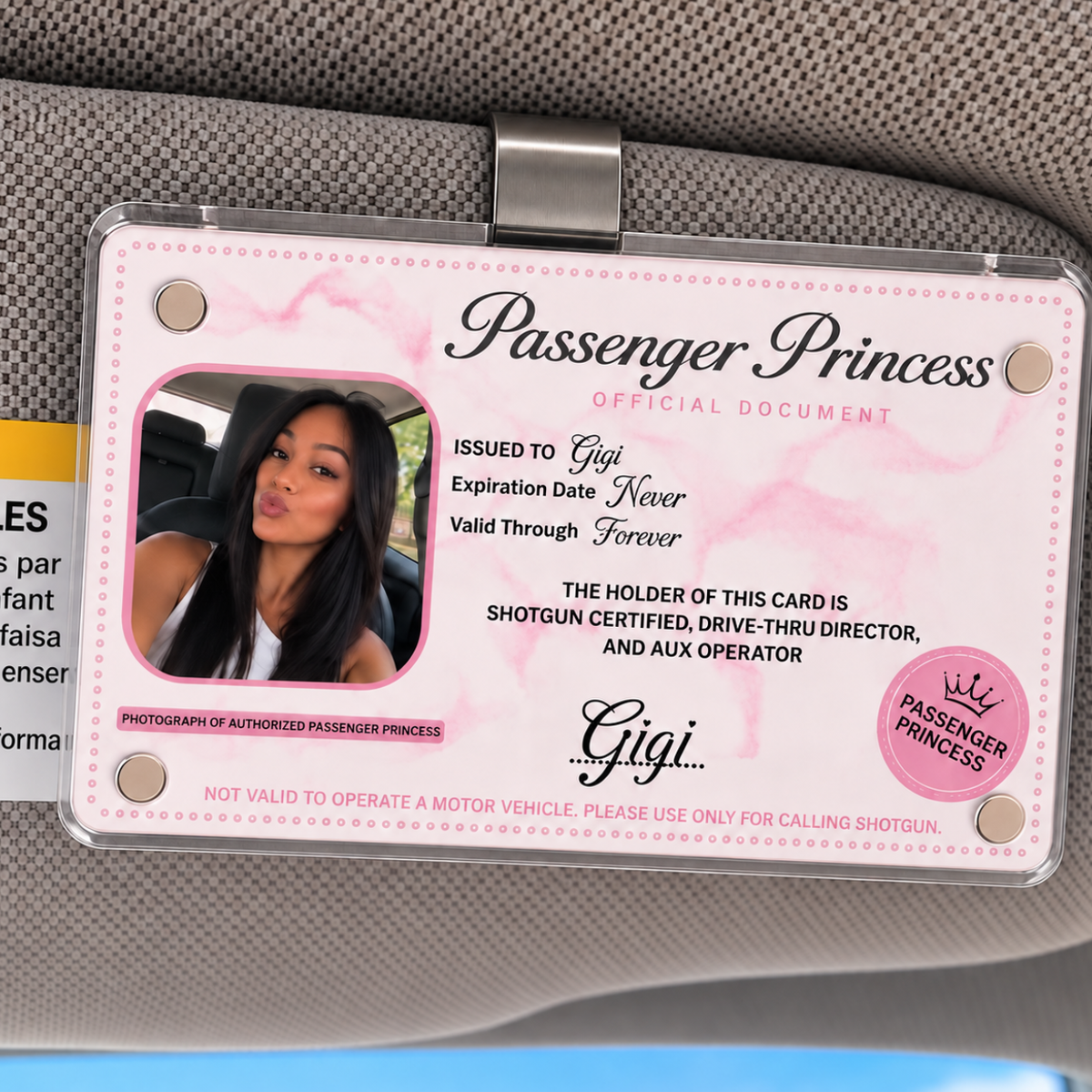 Personalized Passenger Princess Card